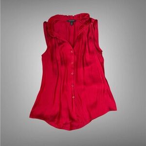 Banana Republic Vibrant Red Sleeveless Blouse